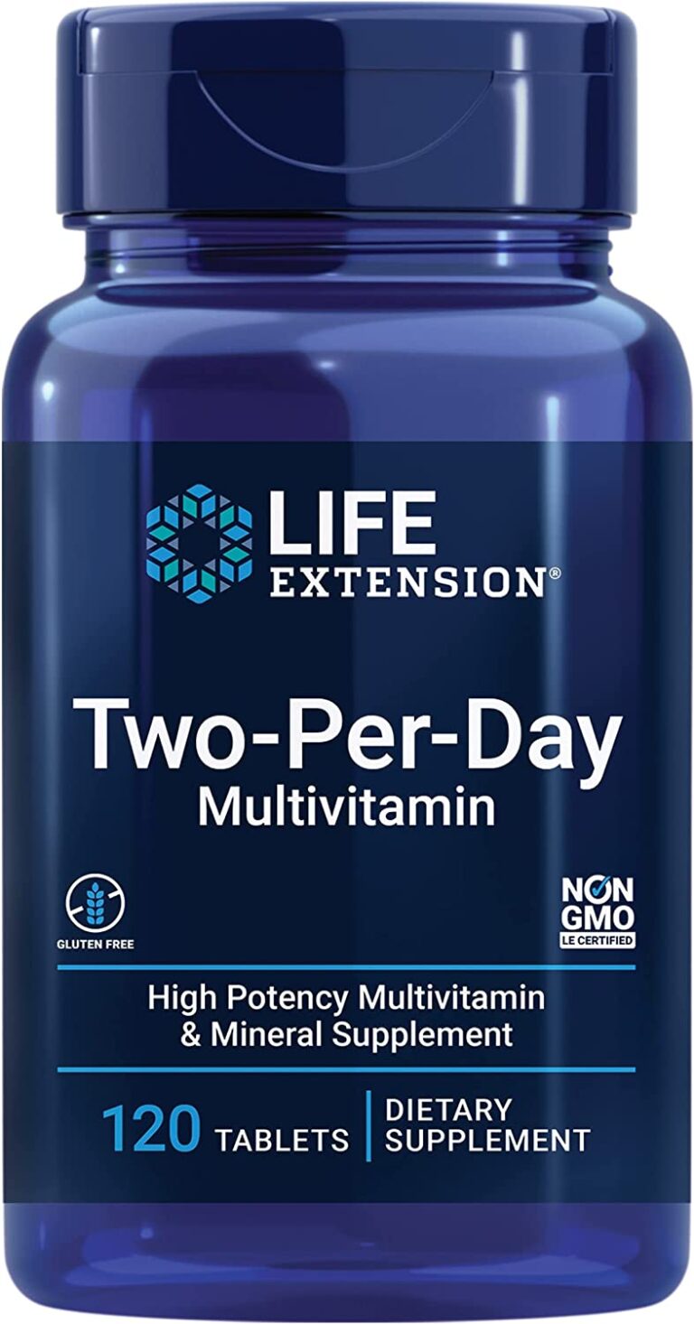 Life Extension Two-Per-Day High Potency Multi-Vitamin & Mineral Supplement - Vitamins, Minerals, Plant Extracts, Quercetin, 5-MTHF Folate & More - Gluten-Free - Non-Gmo - 120 Tablets