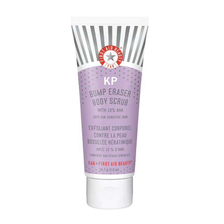 First Aid Beauty KP Bump Eraser Body Scrub Exfoliant for Keratosis Pilaris with 10% AHA 2 Oz.