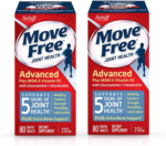 Move Free Glucosamine and Chondroitin plus MSM & D3 Advanced Joint Health Supplement Tablets, 160 Count (Pack of 2)