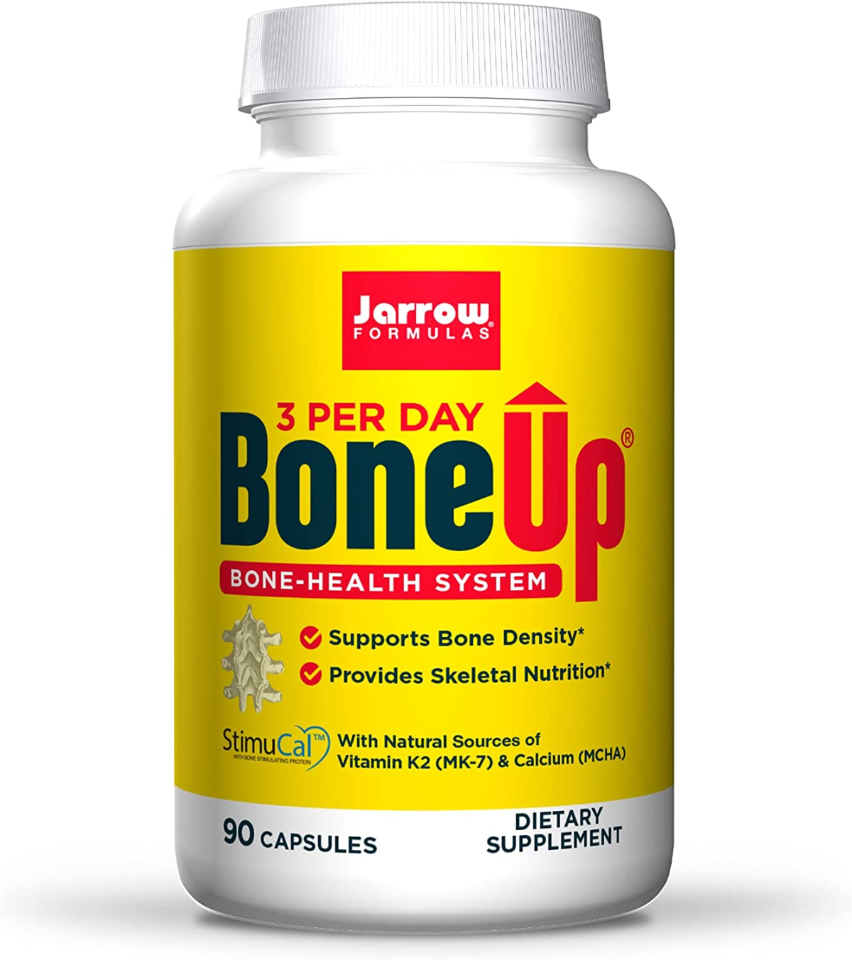 Jarrow Formulas Boneup Vegetarian - 120 Tablets - Vegetarian/Vegan Supplement for Bone Health - Vegan-Friendly Sources of Vitamin D3, Vitamin K2 (As MK-7) & Calcium - 60 Servings