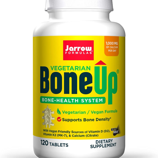 Jarrow Formulas Boneup Vegetarian - 120 Tablets - Vegetarian/Vegan Supplement for Bone Health - Vegan-Friendly Sources of Vitamin D3, Vitamin K2 (As MK-7) & Calcium - 60 Servings