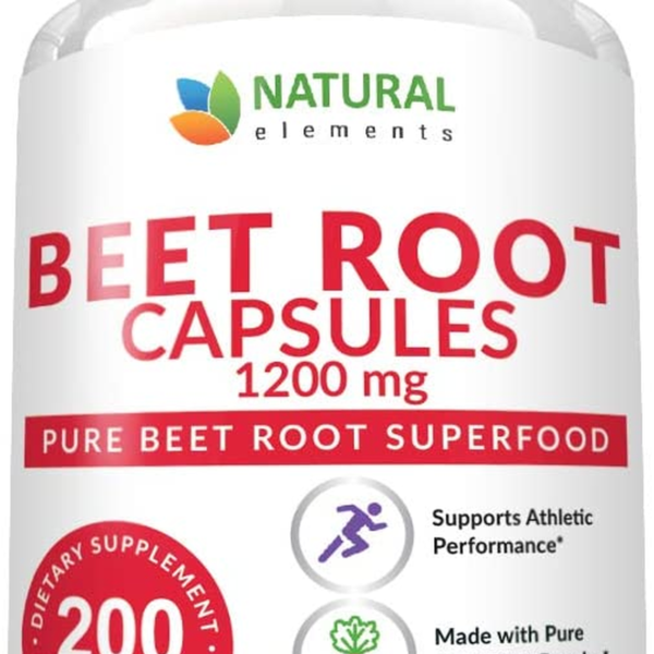 Beet Root Capsules - 1200Mg per Serving - 200 Beet Root Powder Capsules - Beetroot Powder Supports Blood Pressure, Athletic Performance, Digestive, Immune System (Pure, Non-Gmo & Gluten Free)