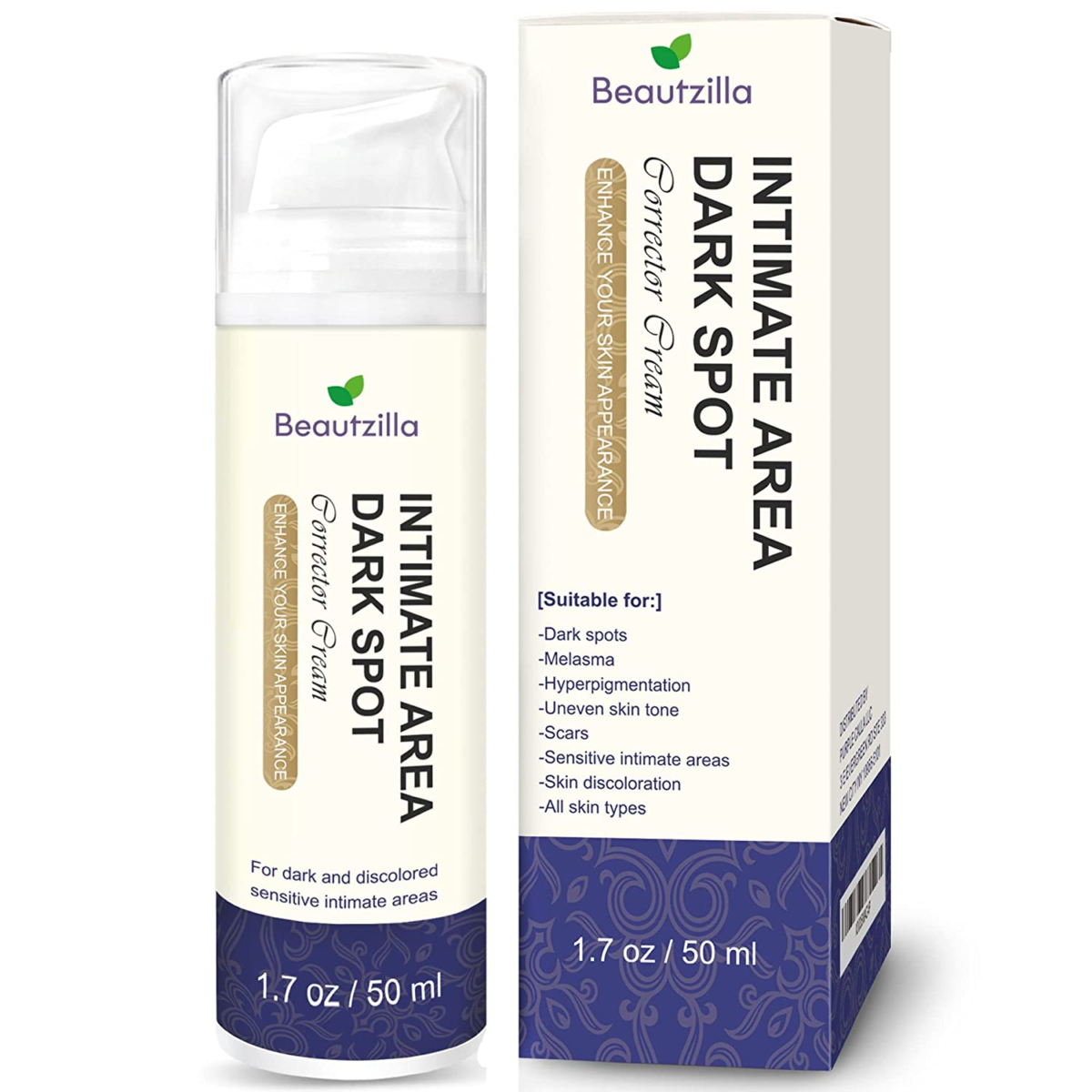 Beautzilla Intimate Area Dark Spot Corrector with Instant Results for Knees, Elbows, Underarms, and Thighs