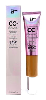 IT Cosmetics Your Skin but Better CC+ Cream, Light (W) - Color Correcting Cream, Full-Coverage Foundation, Hydrating Serum & SPF 50+ Sunscreen - Natural Finish - 1.08 Fl Oz