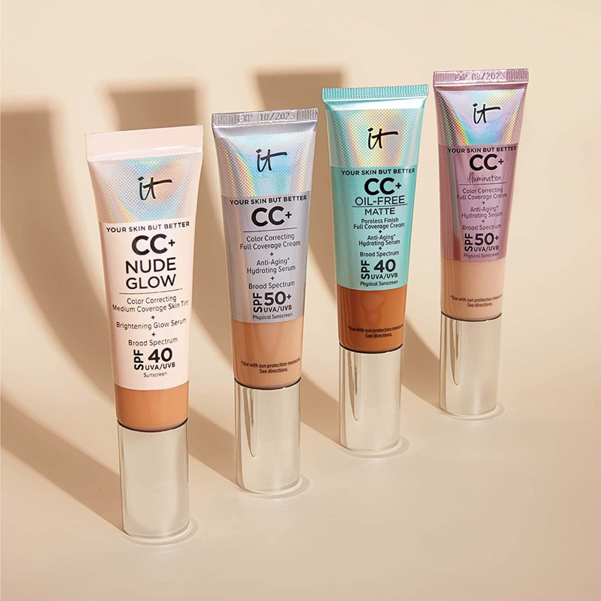 IT Cosmetics Your Skin but Better CC+ Cream, Light (W) - Color Correcting Cream, Full-Coverage Foundation, Hydrating Serum & SPF 50+ Sunscreen - Natural Finish - 1.08 Fl Oz