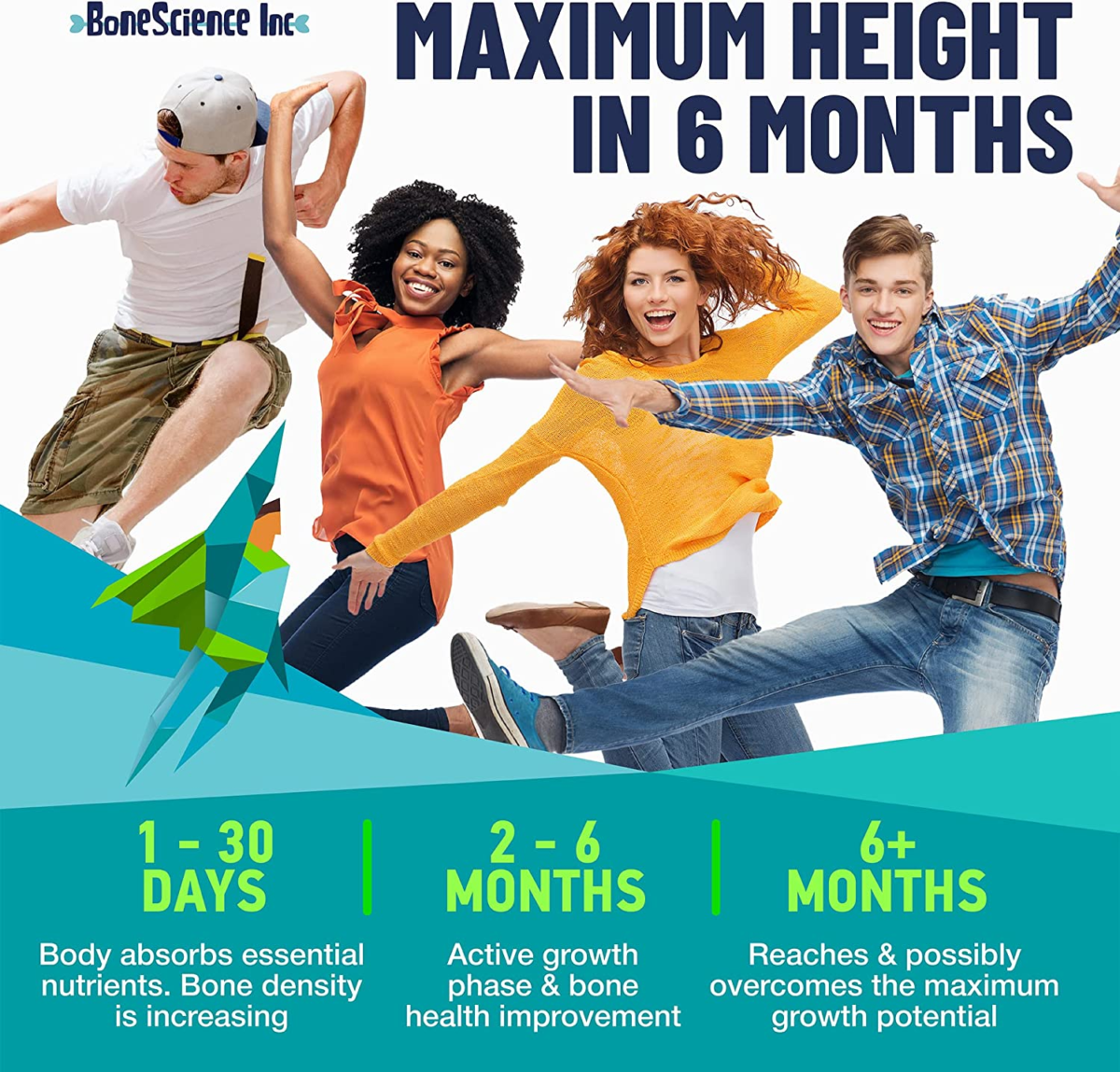 Height Growth Maximizer - Natural Peak Height - Made in USA - Height Pills Bone Growth - Grow Taller Supplement for Adults & Kids - Height Increase Pills - Maximum Height Growth Formula to Get Taller