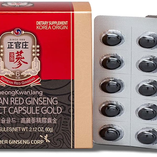 Korean Panax Red Ginseng Extract Gold 100 Capsules