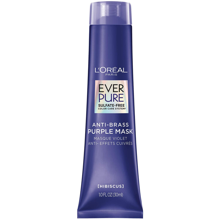 L'Oreal Paris Everpure Ultra Pigmented anti Brass Purple Rinse-Out Mask for Bleached, Blonde or Highlighted Hair, 3 Ounce