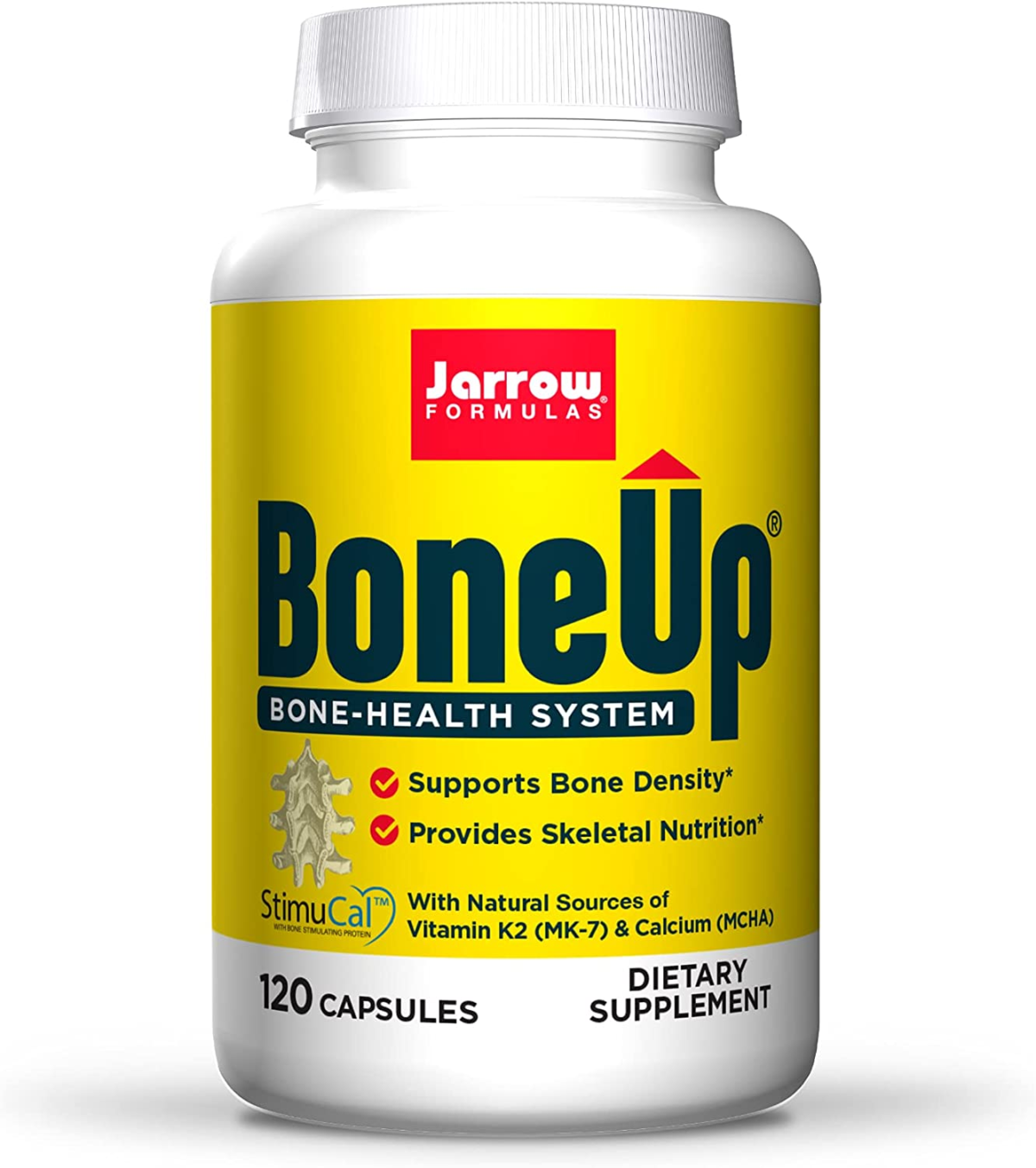 Jarrow Formulas Boneup Vegetarian - 120 Tablets - Vegetarian/Vegan Supplement for Bone Health - Vegan-Friendly Sources of Vitamin D3, Vitamin K2 (As MK-7) & Calcium - 60 Servings