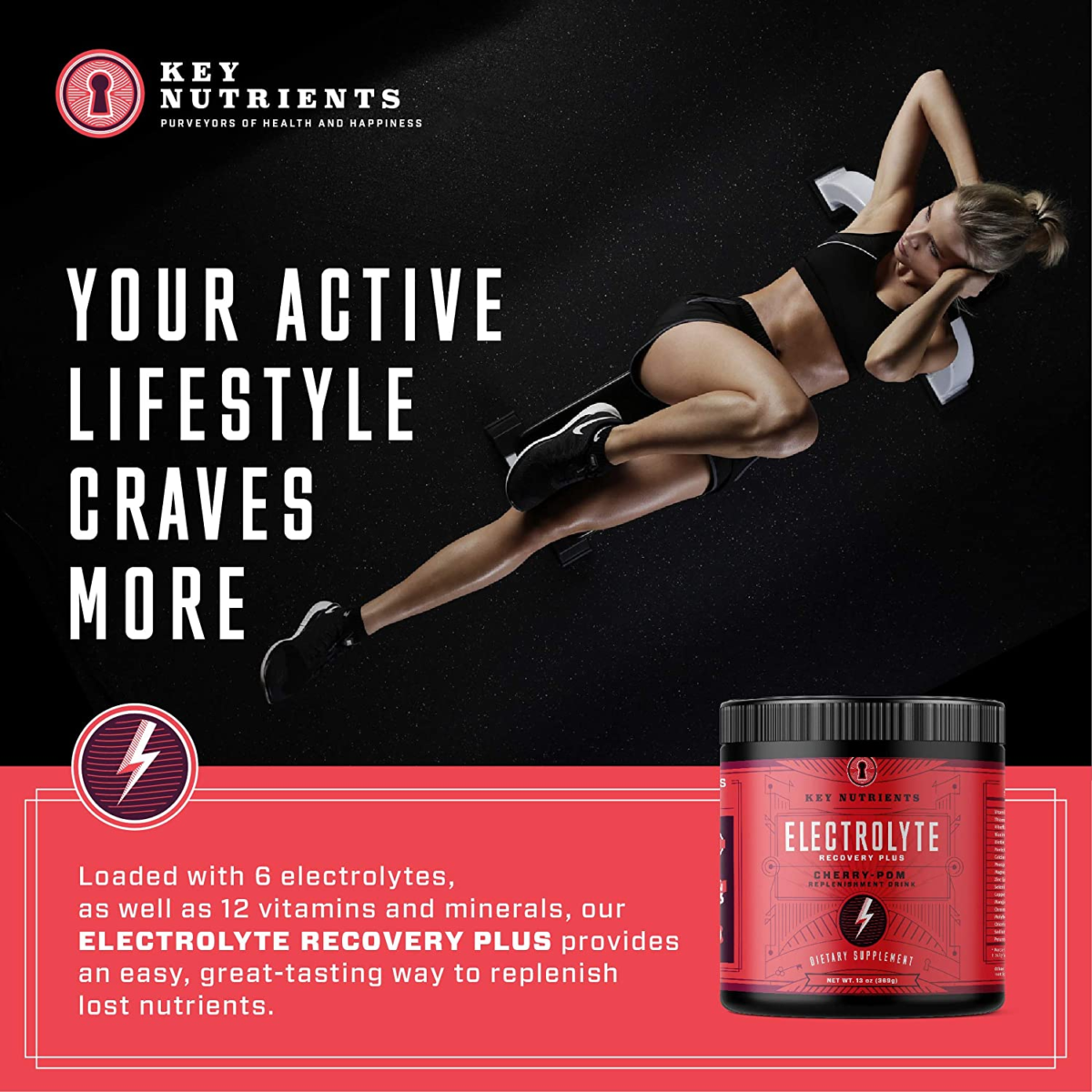 Electrolyte Powder - Cherry Pom - 90 Servings - Sugar Free Drink Mix - Keto Electrolyte Powder: No Sugar, Gluten Free Hydration Powder - Keto Electrolytes Supplement: Magnesium, Potassium, Calcium