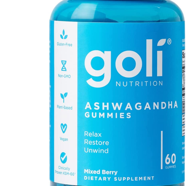 Goli® Ashwagandha & Vitamin D Gummy - 60 Count - Relax. Restore. Unwind. (Mixed Berry, KSM-66, Vegan, Plant Based, Non-Gmo, Gluten-Free & Gelatin Free)