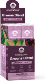 "Supercharge Your Health with Amazing Grass Greens Blend Antioxidant - Organic Super Greens Powder Smoothie Mix with Spirulina, Beet Root, Elderberry & Probiotics - Sweet Berry Flavor - 100 Servings!"