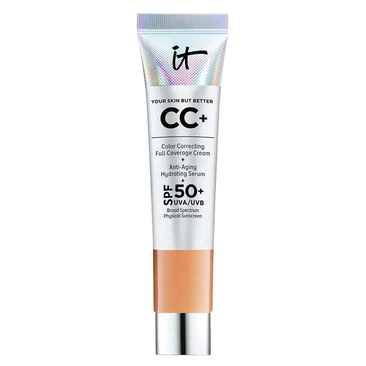 IT Cosmetics Your Skin but Better CC+ Cream, Light (W) - Color Correcting Cream, Full-Coverage Foundation, Hydrating Serum & SPF 50+ Sunscreen - Natural Finish - 1.08 Fl Oz