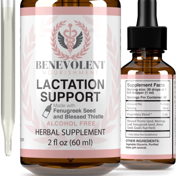 Lactation Supplement Breastfeeding Support Liquid - Breast Milk Supply Increase for Mothers, Organic Drops of Fenugreek Blessed Thistle Goats Rue Herb, 100% Nat New Holicare`s deal