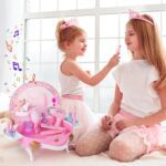 "Enchanting Little Princess Vanity Set - Magical Lights, Music, and Real Mirror! Perfect Gift for Girls 3-7 Years Old - Ideal for Birthdays, Christmas, and Festivals!"