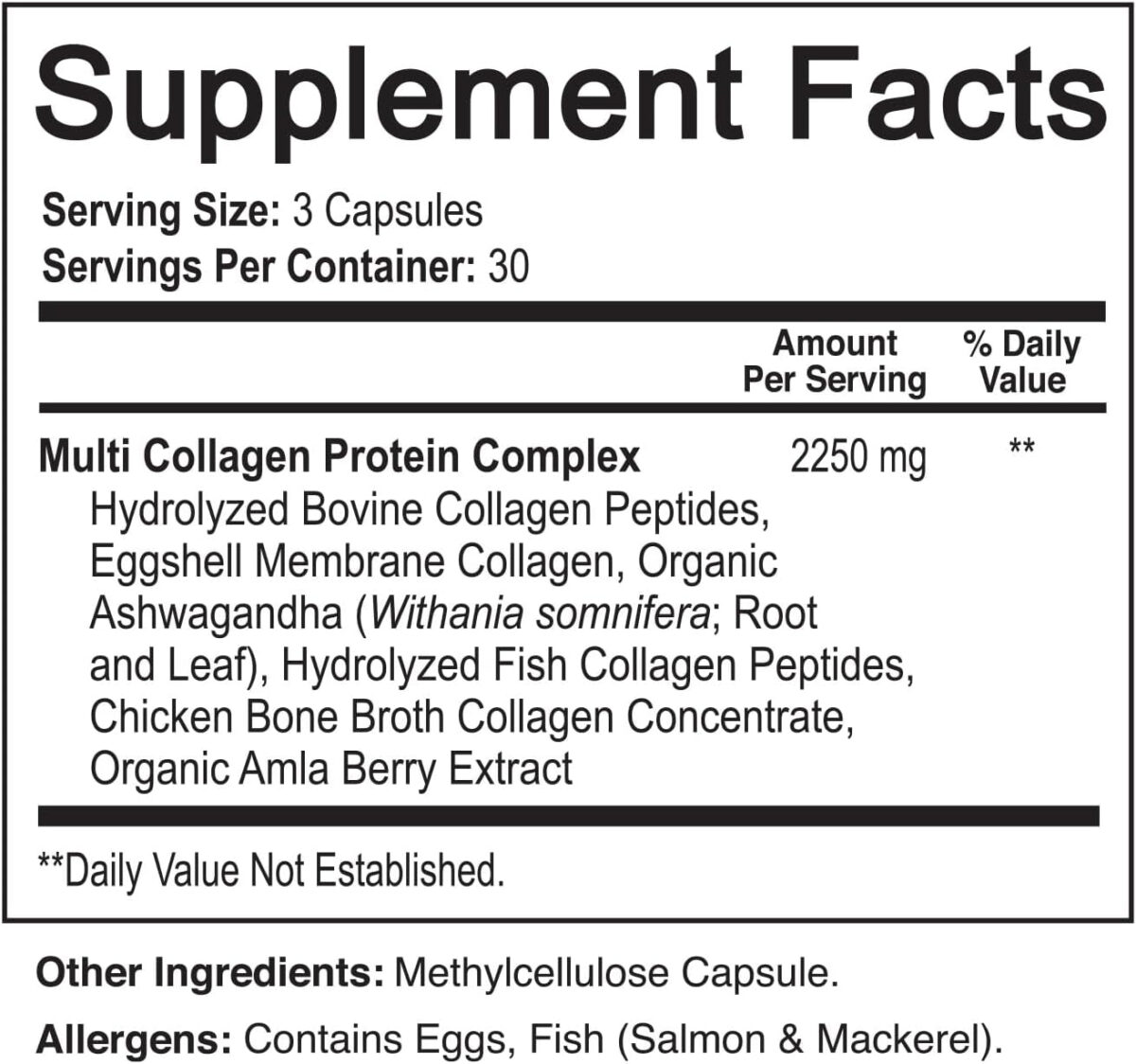 Multi Collagen Peptides Pills 2250MG, 90 Capsules - Type I, II, III, V, X - Premium Collagen Complex - Hydrolyzed Protein Supplement for Anti-Aging, Healthy Joints, Hair, Skin, and Nails