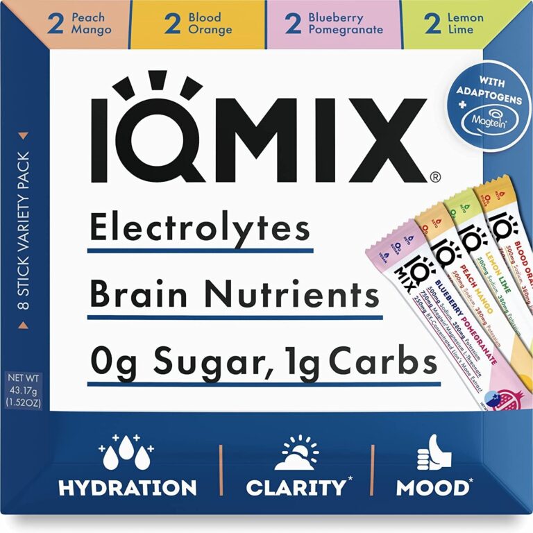 "Ultimate Hydration Booster: IQMIX Sugar Free Electrolytes Powder Packets - Fuel Your Body with Keto Electrolytes, Lions Mane, and More - Try our Sampler Pack (8 Count) Now!"