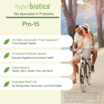 Hyperbiotics Pro 15 Vegan Probiotic Supplement | Time Release Pearls | 15 Diverse Strains | Probiotics for Women and Men | Digestive and Immune System Health | Gluten and Dairy Free | 60 Count