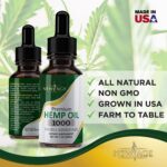 Hemp Oil - 4 Pack - 1000Mg of Hemp - Grown & Made in USA - Natural Hemp Drops by Newage