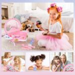 "Enchanting Little Princess Vanity Set - Magical Lights, Music, and Real Mirror! Perfect Gift for Girls 3-7 Years Old - Ideal for Birthdays, Christmas, and Festivals!"