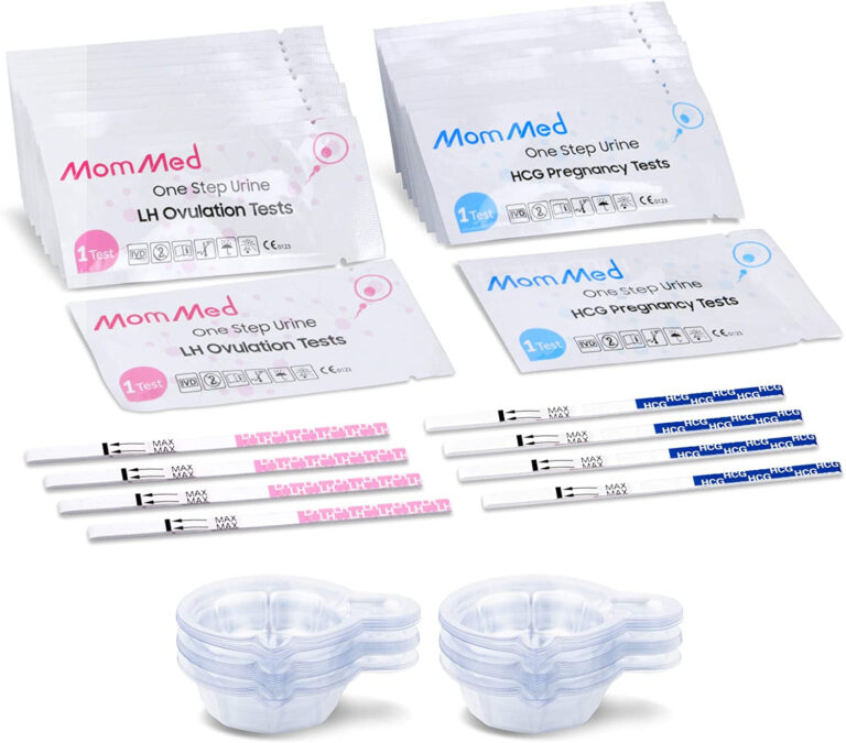 Mommed Ovulation Test Kit (HCG15-LH40), 15 Pregnancy & 40 Ovulation Test Strips with 55 Urine Cups Reliable & Quick Early Pregnancy Test