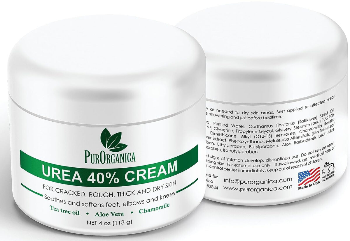 Urea 40% Foot Cream - Made in USA - Callus Remover - Moisturizes & Rehydrates Thick, Cracked, Rough, Dead & Dry Skin - for Feet, Elbows and Hands - with Pumice Stone and Brush