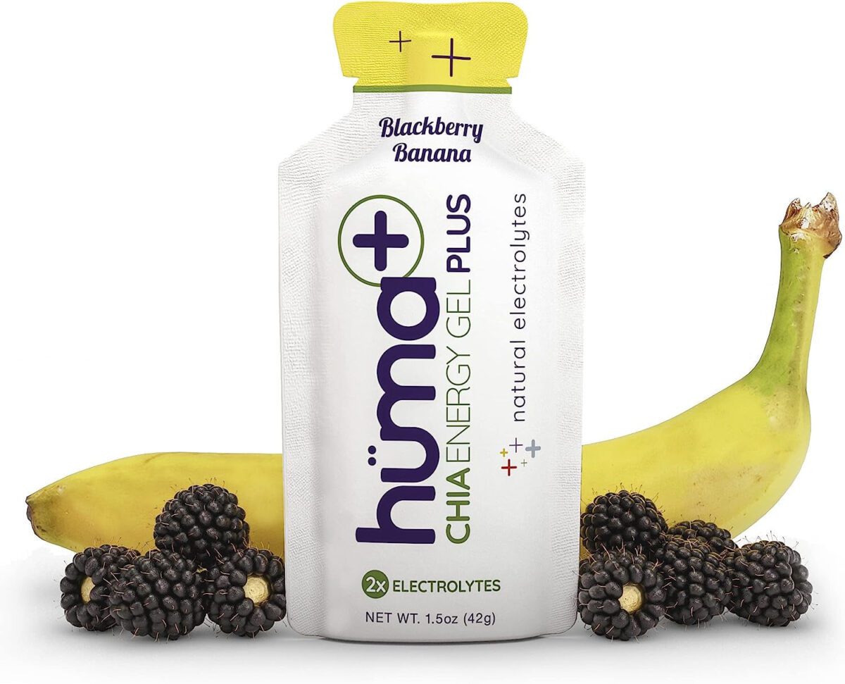 "Boost Your Performance with Huma Plus Chia Energy Gel Variety Pack - Enhanced Electrolytes, Gentle on the Stomach, and Packed with Real Food Energy (Includes 8 Original and 4 Plus Gels)"