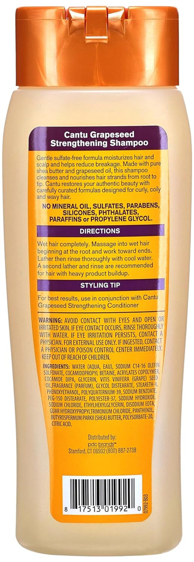 Cantu Grapeseed Hydrating Sulfate Free Shampoo, 13.5 Fl Oz