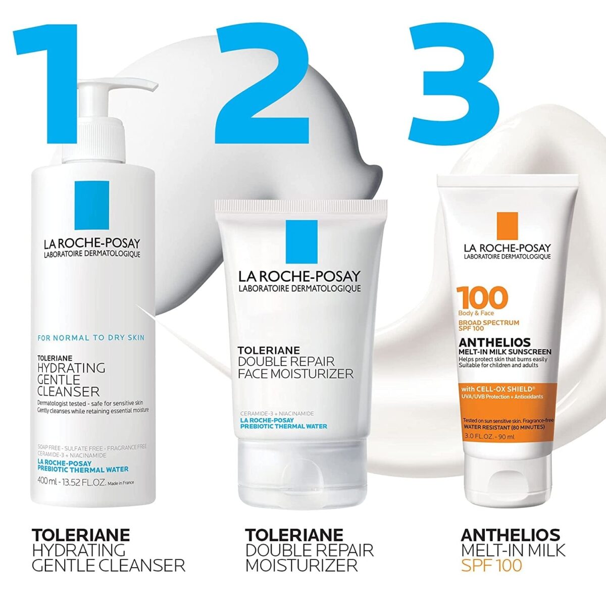 La Roche-Posay Anthelios Melt-In Milk Body & Face Sunscreen Lotion Broad Spectrum SPF 100, Oxybenzone & Octinoxate Free, Sunscreen for Kids, Adults & Sun Sensitive Skin, Unscented, 3 Fl Oz