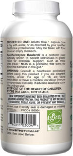 Saccharomyces Boulardii Probiotics + MOS 5 Billion CFU Probiotic Yeast for Intestinal Health Support, Gut Health Supplements for Women and Men, 180 Veggie Capsules, 180 Day Supply