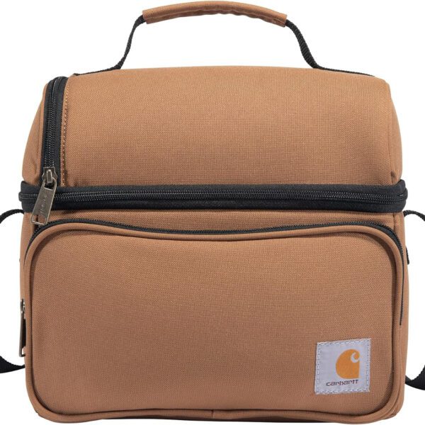 "Carhartt Deluxe Dual Compartment Insulated Lunch Cooler Bag - Keep Your Food Fresh and Stylish in Carhartt Brown!"