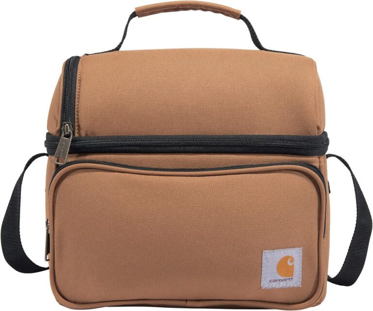 "Carhartt Deluxe Dual Compartment Insulated Lunch Cooler Bag - Keep Your Food Fresh and Stylish in Carhartt Brown!"