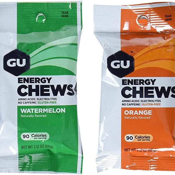 GU Energy Chews, Variety Pack Energy Gummies with Electrolytes, 12 Bags (24 Servings Total)