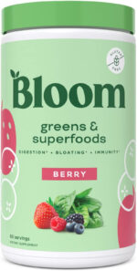 Bloom Nutrition Green Superfood | Super Greens Powder Juice & Smoothie Mix | Complete Whole Foods (Organic Spirulina, Chlorella, Wheat Grass), Probiotics, Digestive Enzymes, & Antioxidants (Mango)