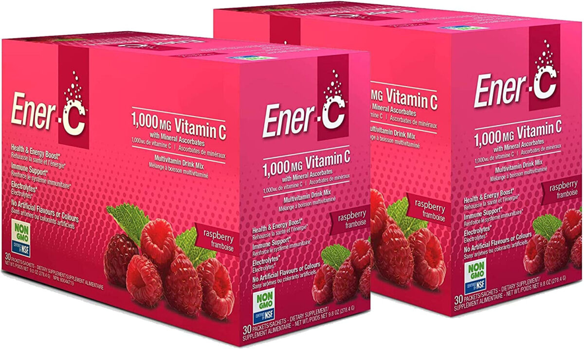 Ener-C Orange Multivitamin Drink Mix, 1000Mg Vitamin C, Non-Gmo, Vegan, Real Fruit Juice Powders, Natural Immunity Support, Electrolytes, Gluten Free, 30 Count (Pack of 1) - Free & Fast Delivery - Free & Fast Delivery