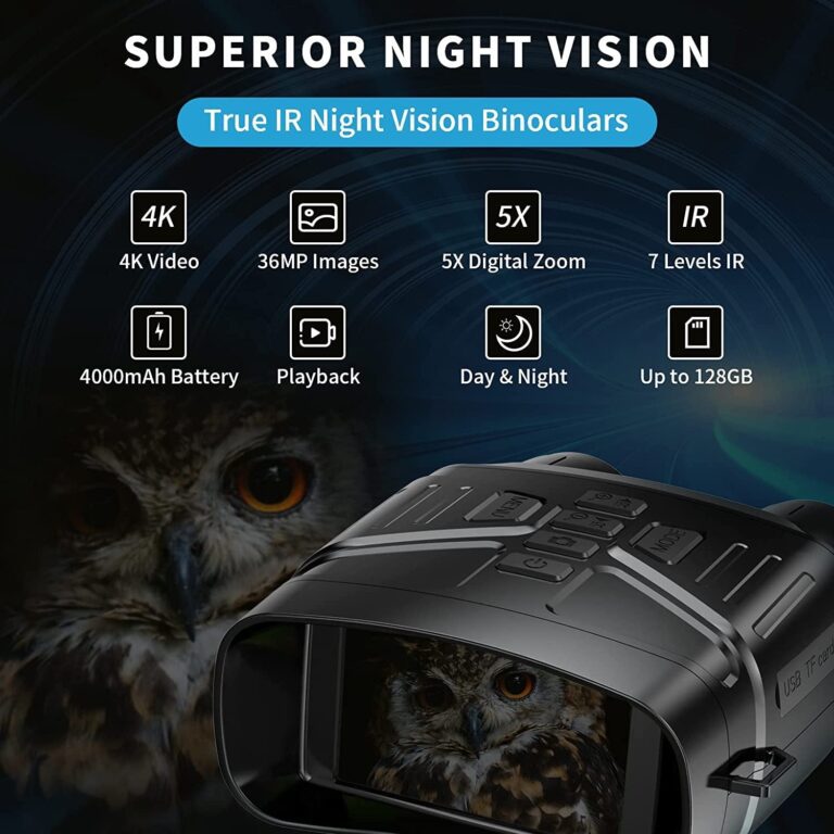 "Enhanced Night Vision Goggles - Capture Stunning 4K Photos and Videos with Large 3'' Screen, Includes 32GB Memory Card & Rechargeable Battery - Perfect for Adults"