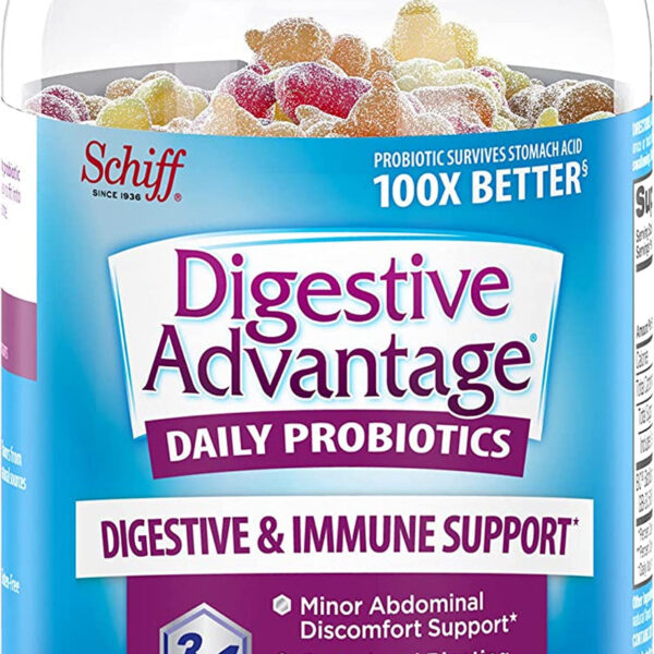 Digestive Advantage Probiotic Gummies for Digestive Health: Daily Probiotics for Optimal Gut Health and Relief from Occasional Bloating and Abdominal Discomfort - 80 Count, Natural Fruit Flavors