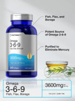 Horbaach Triple Omega 3-6-9 3600 Mg 240 Softgels | from Fish, Flaxseed, Borage Oils | Non-Gmo & Gluten Free | by Horbaach