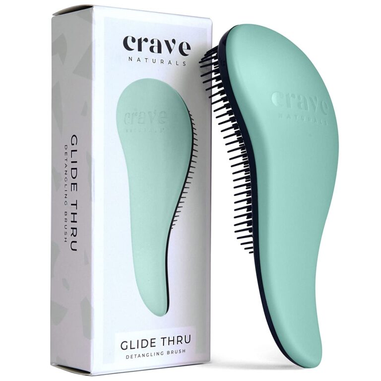 "Crave Naturals Glide Thru Detangling Brush - The Ultimate Hair Detangler for All Hair Types - Perfect for Adults, Kids, Men, and Women - Achieve Smooth, Tangle-Free Hair in Seconds - Ideal Stocking Stuffer in Gorgeous Turquoise Color"