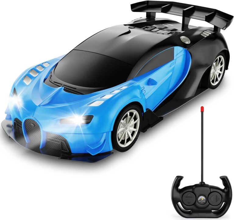 "Ultimate Gahoo Remote Control Car for Kids - Lightning-Fast 1/16 Scale Electric Toy Racing with Dazzling LED Lights - Perfect RC Car Gift for Adventure-Seeking Boys and Girls Ages 3-9 (Blue)"