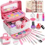 "Ultimate Glamour Kit for Little Divas - 42 Piece Washable Kids Makeup Set with Real Cosmetic Case - Perfect Birthday Gift for Trendy Girls Ages 3-12 (Pink)"