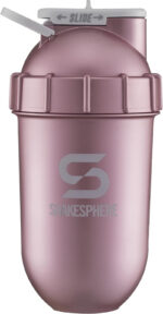 "SHAKESPHERE Tumbler: The Ultimate Protein Shaker and Smoothie Cup - 24 Oz of Blending Perfection, No Blending Ball Needed! - Fuel Your Workout with a Bladeless Blender Cup - Pre Workout Mixer for the Gym - Elegant Rose Gold Design"