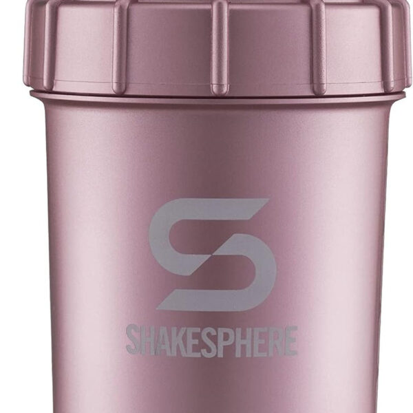 "SHAKESPHERE Tumbler: The Ultimate Protein Shaker and Smoothie Cup - 24 Oz of Blending Perfection, No Blending Ball Needed! - Fuel Your Workout with a Bladeless Blender Cup - Pre Workout Mixer for the Gym - Elegant Rose Gold Design"