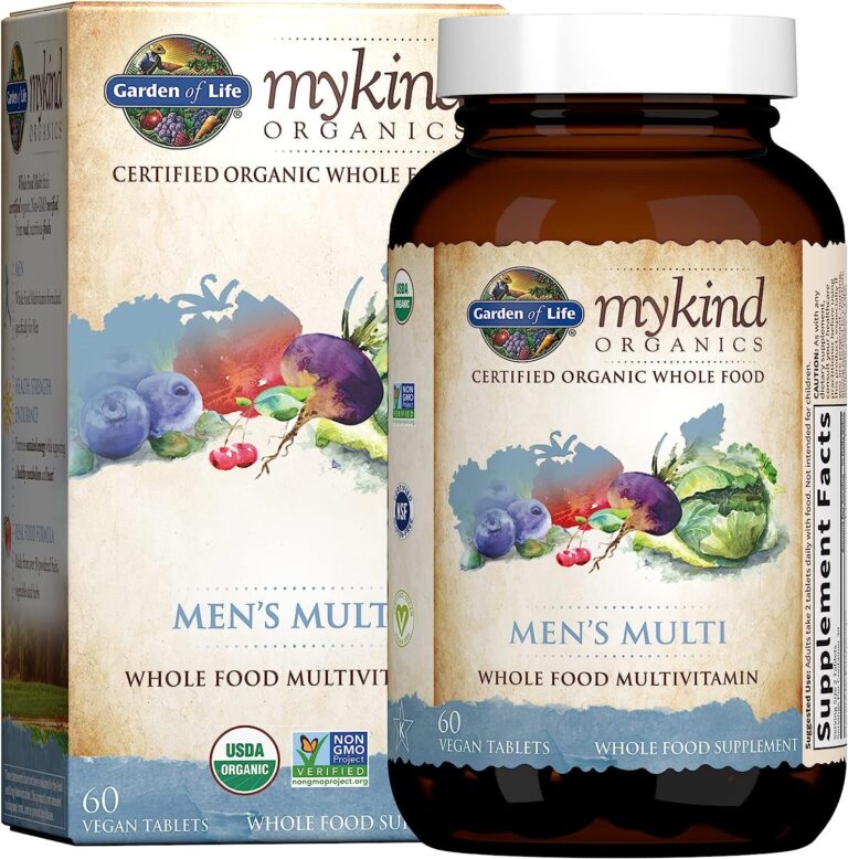 Garden of Life Mykind Organics Whole Food Multivitamin for Men, 60 Tablets, Vegan Mens Vitamins and Minerals for Mens Health and Well-Being, Certified Organic Vegan Mens Multi - Free & Fast Delivery