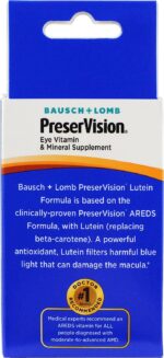 Bausch + Lomb Preservision with Lutein Eye Vitamin & Mineral Supplement, 50 Count Soft Gels