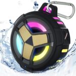 "Ultimate Waterproof Bluetooth Shower Speaker with LED Light - Portable, Floating, and True Wireless Stereo for Kayak, Beach, and Unisex Gifts - Black"