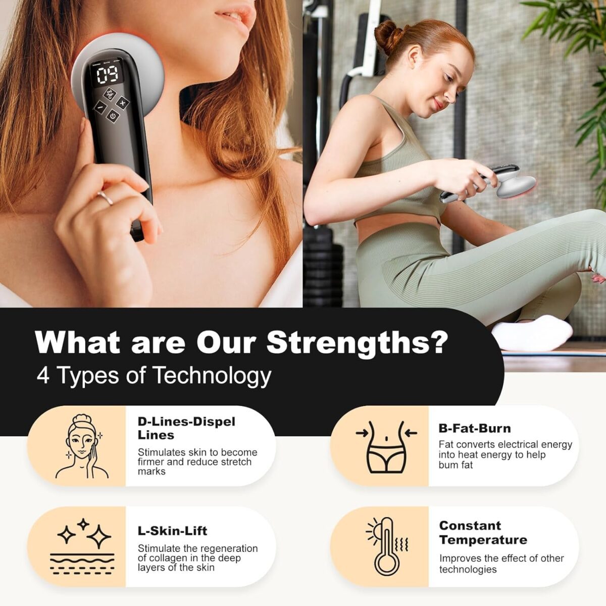 "Get the Body You've Always Wanted with the REDLOOK Body Sculpting Massager - The Ultimate Portable Professional Machine for Sculpting Your Belly, Waist, Arms, Legs, and Butt - Perfect Gift for Men and Women - Sleek Black Design"