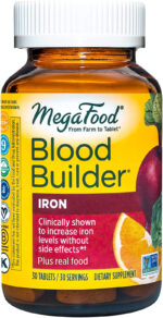 Megafood Blood Builder - Iron Supplement Shown to Increase Iron Levels without Nausea or Constipation - Energy Support with Iron, Vitamin B12, and Folic Acid - 90 Tablets