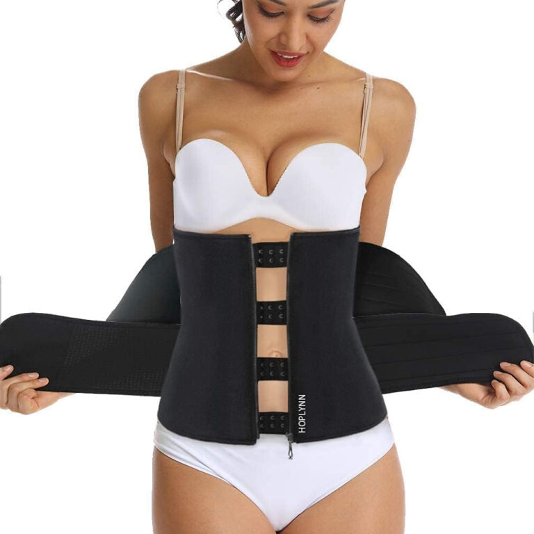 HOPLYNN Sweat Waist Trainer for Women Two Belts, Neoprene Workout Corset Waist Trainer Cincher Trimmer Shaper Zipper