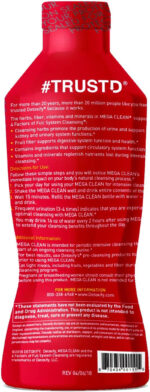 Detoxify Mega Clean Herbal Cleanse – Tropical Flavor – 32 Oz – Liquid Detox Drink for Dietary Supplement – Enhanced with Milk Thistle Extract, Ginseng Root & Guarana Seed Extract - plus Sticker